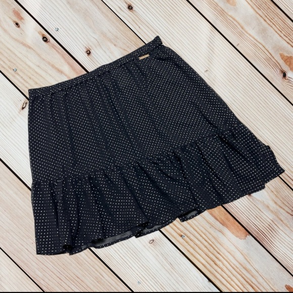 MICHAEL Michael Kors L asymmetrical black with gold ruffle skirt - Picture 2 of 11